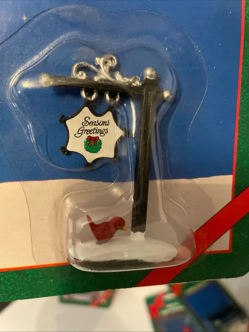 Caldor Vintage Christmas Village Accessories Lot Of 5 Phone Booth Swing Bench